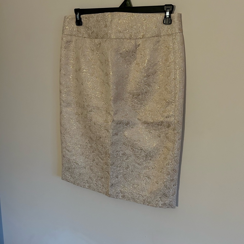 Premise Shimmering Cream Pencil Skirt